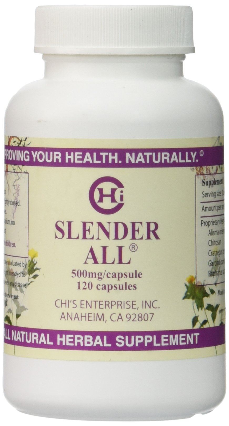 Healthy Glee. Slender All - 120 Caps,(chi's Enterprise),500mg Capsules